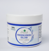 Prirodni konjski balzam Promontis u belom plastičnom pakovanju od 185 ml sa plavo-belim etiketom. Sadrži prirodne sastojke poput mentola, eukaliptusa i kamfora, pružajući osećaj hlađenja i trenutno olakšanje za bolove u mišićima i zglobovima.